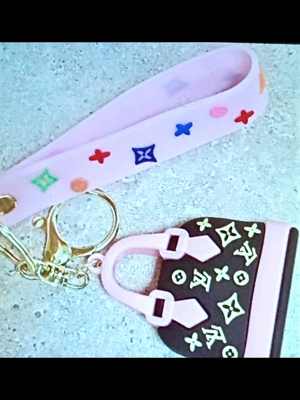 Pink Kids Silicone Purse Keychain Wristlet